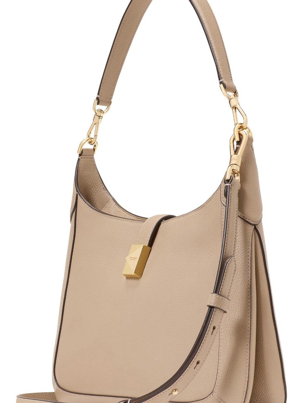 Kate Spade New York Taupe Leather Shoulder Bag with Gold Hardware NWT Aurhentic - Picture 4 of 6